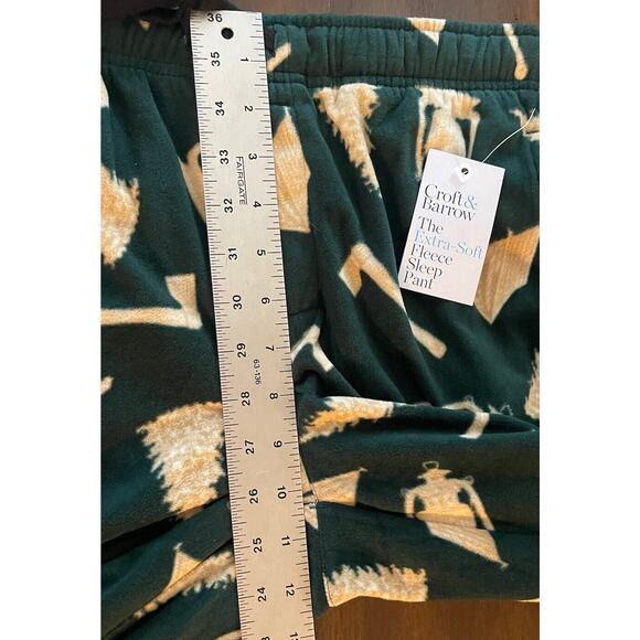 Croft & Barrow Pajama Bottoms Lounge Pants Pockets Mens Small Holiday Trees NEW - Picture 5 of 7